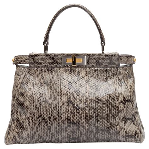 fendi peekaboo large grey|Fendi peekaboo snakeskin.